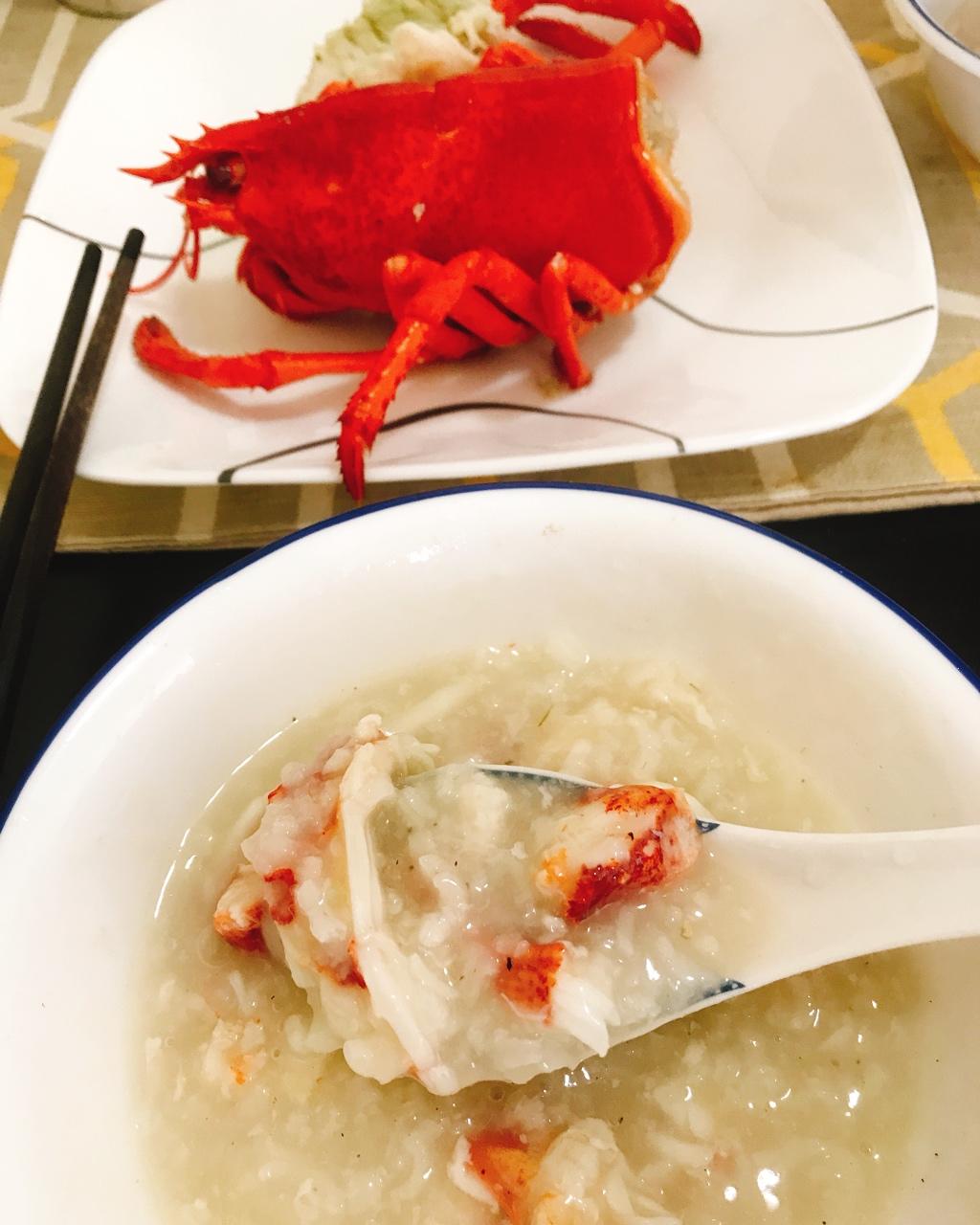龙虾两吃 清蒸+煲粥