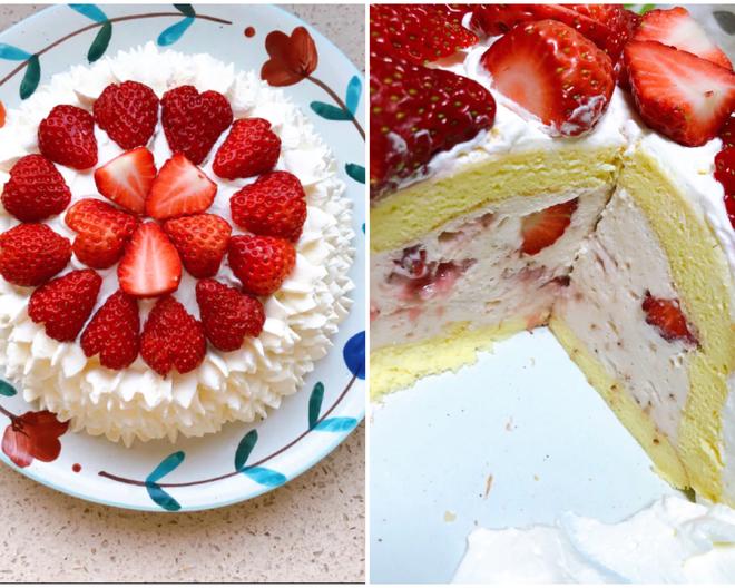 🍓不用抹面🍓草莓巨蛋蛋糕🍓的做法