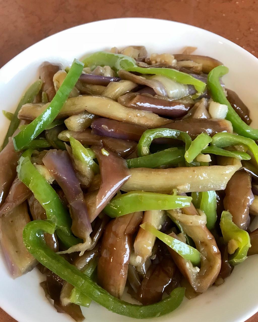 开水9587做的青椒茄子丝