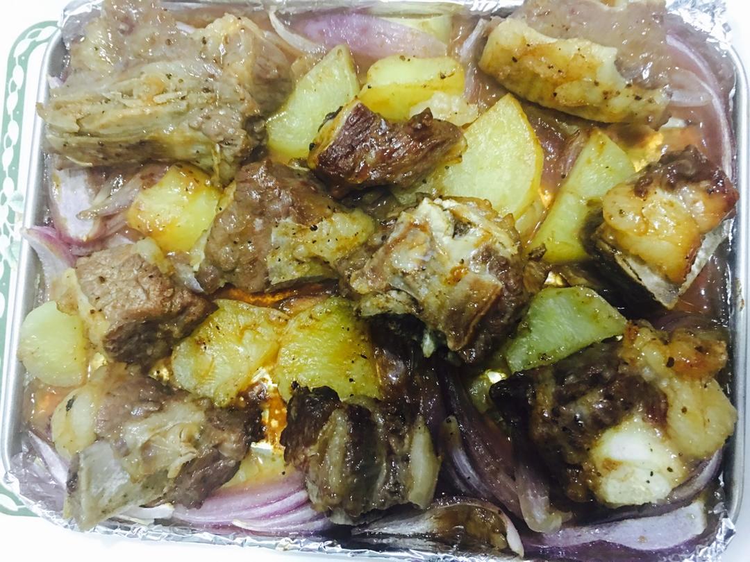 简易版烤黑椒牛腿肉