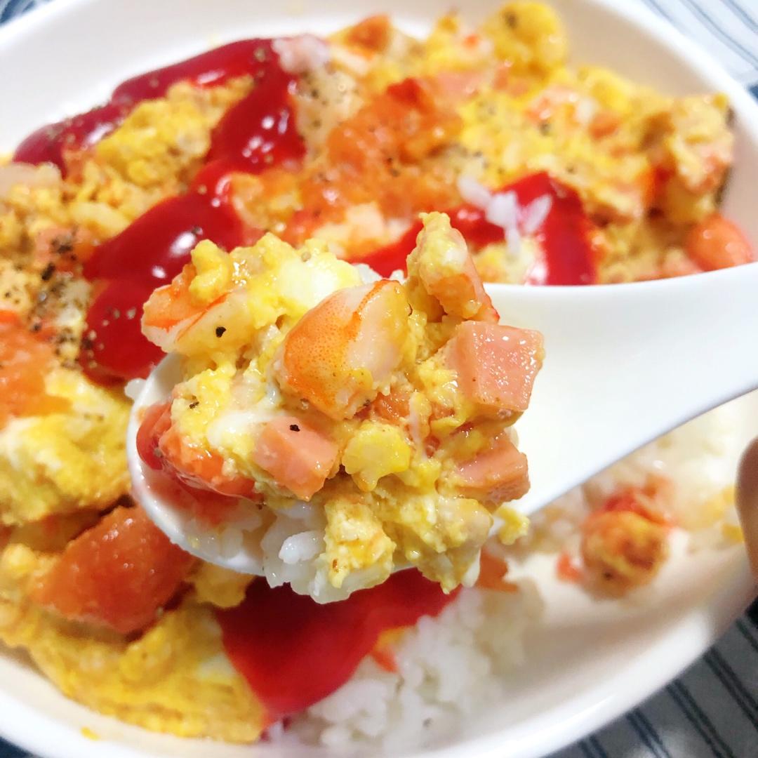 番茄肉粒滑蛋饭