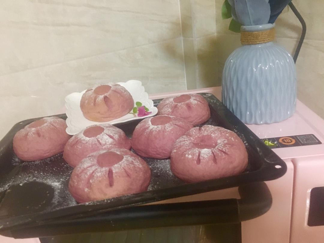 紫薯麻薯面包--颜值高口感好