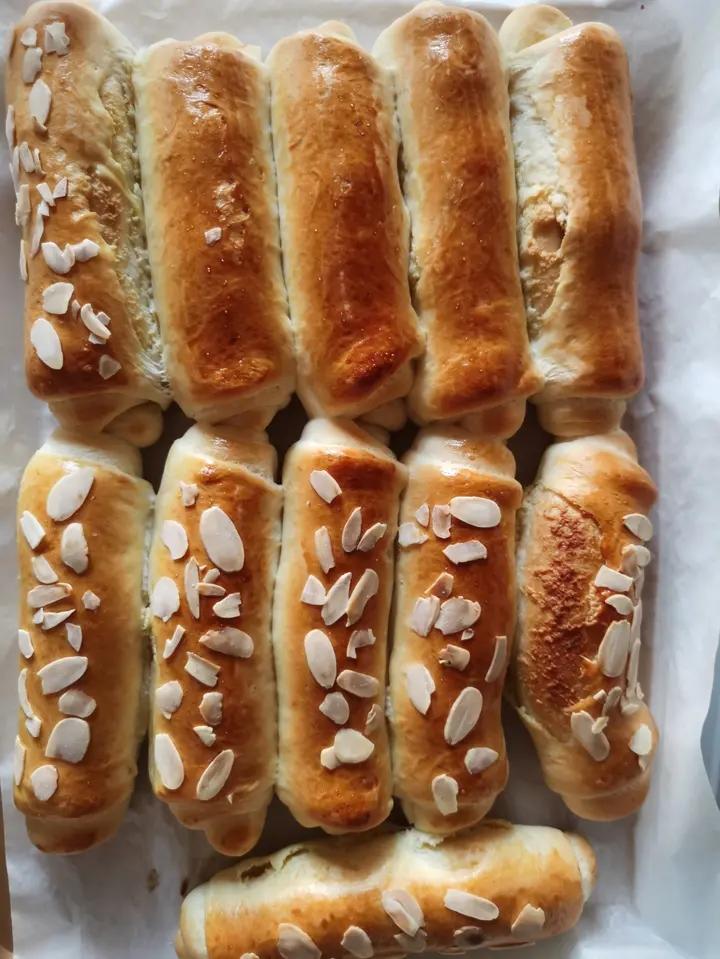杏仁脆皮酱面包｜好吃的排包简单易做