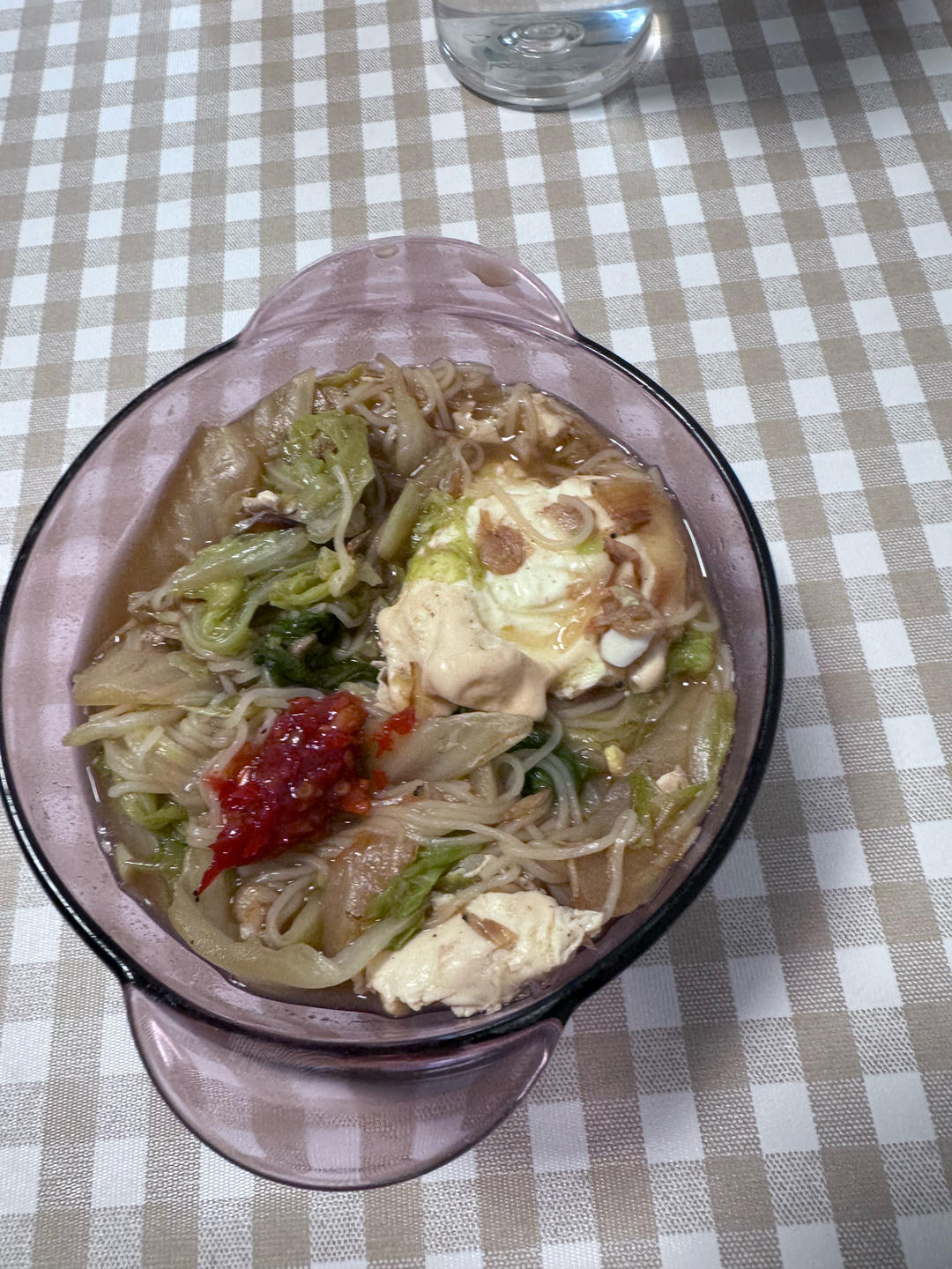 大白菜鸡蛋面+李锦记辣酱