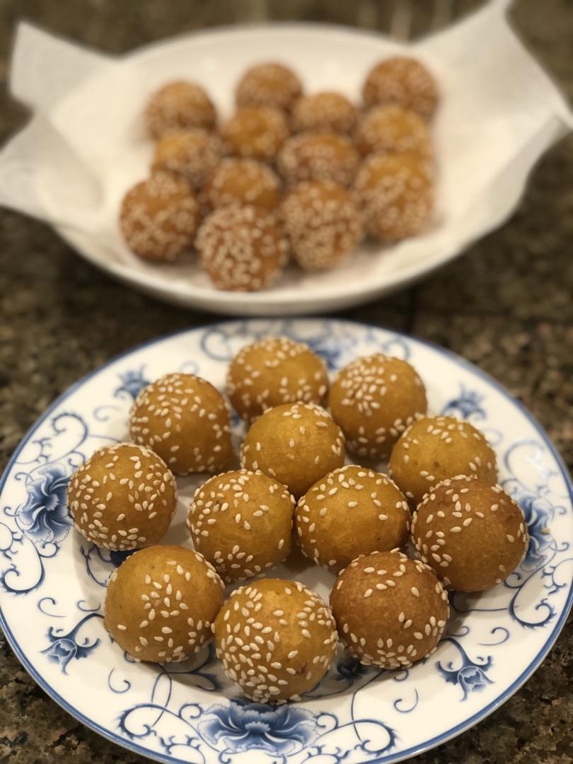 “南瓜芝麻球”聚餐必做小点心