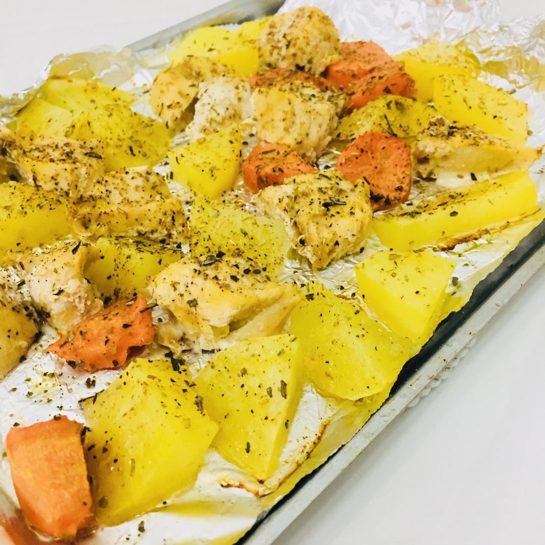 新奥尔良烤鸡腿土豆