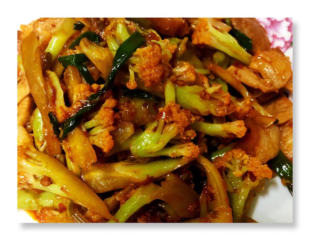 老干妈炒花菜 小美版的做法