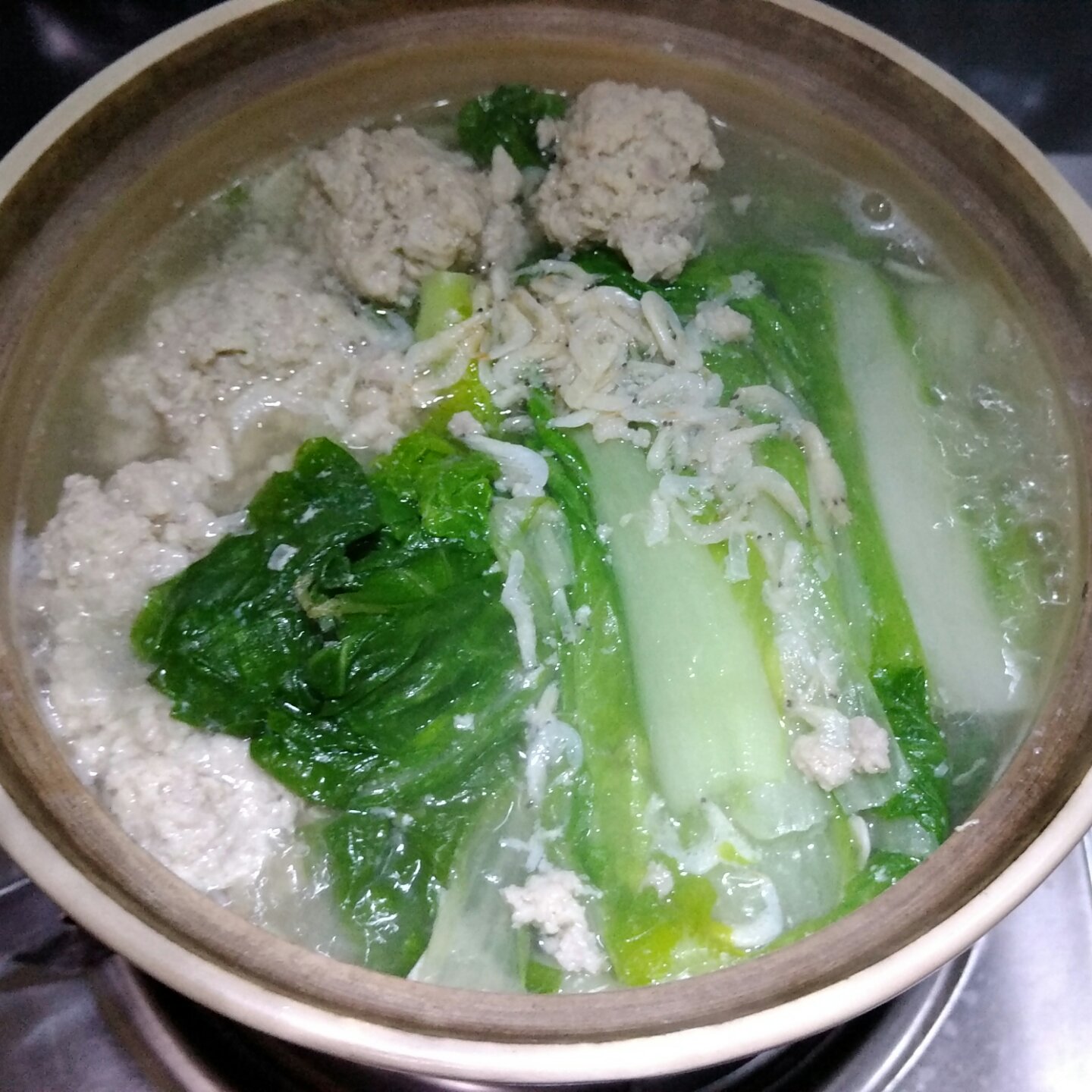 小白菜丸子汤
