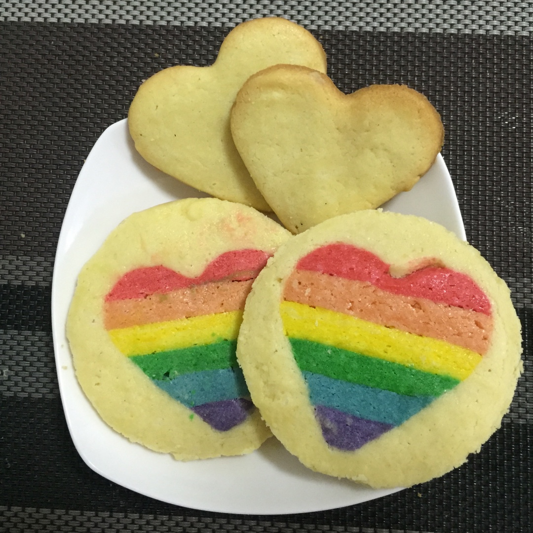 绝对惊呆所有人的彩虹心曲奇（26张超详细图步骤绝对良心）