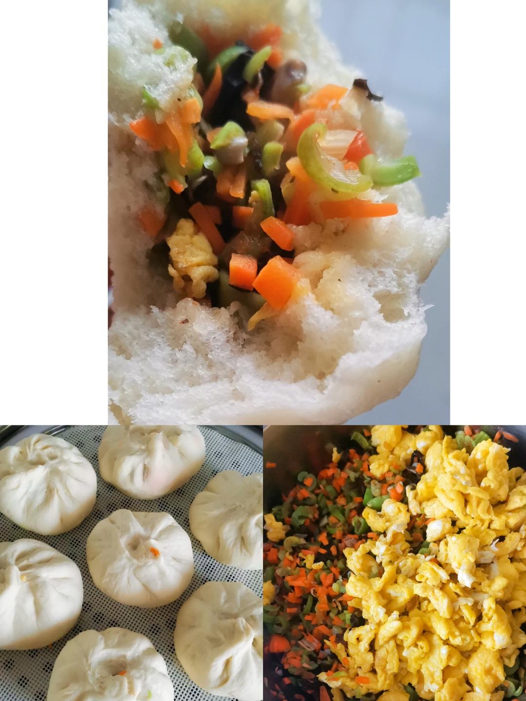 豆角胡萝鸡蛋馅包子