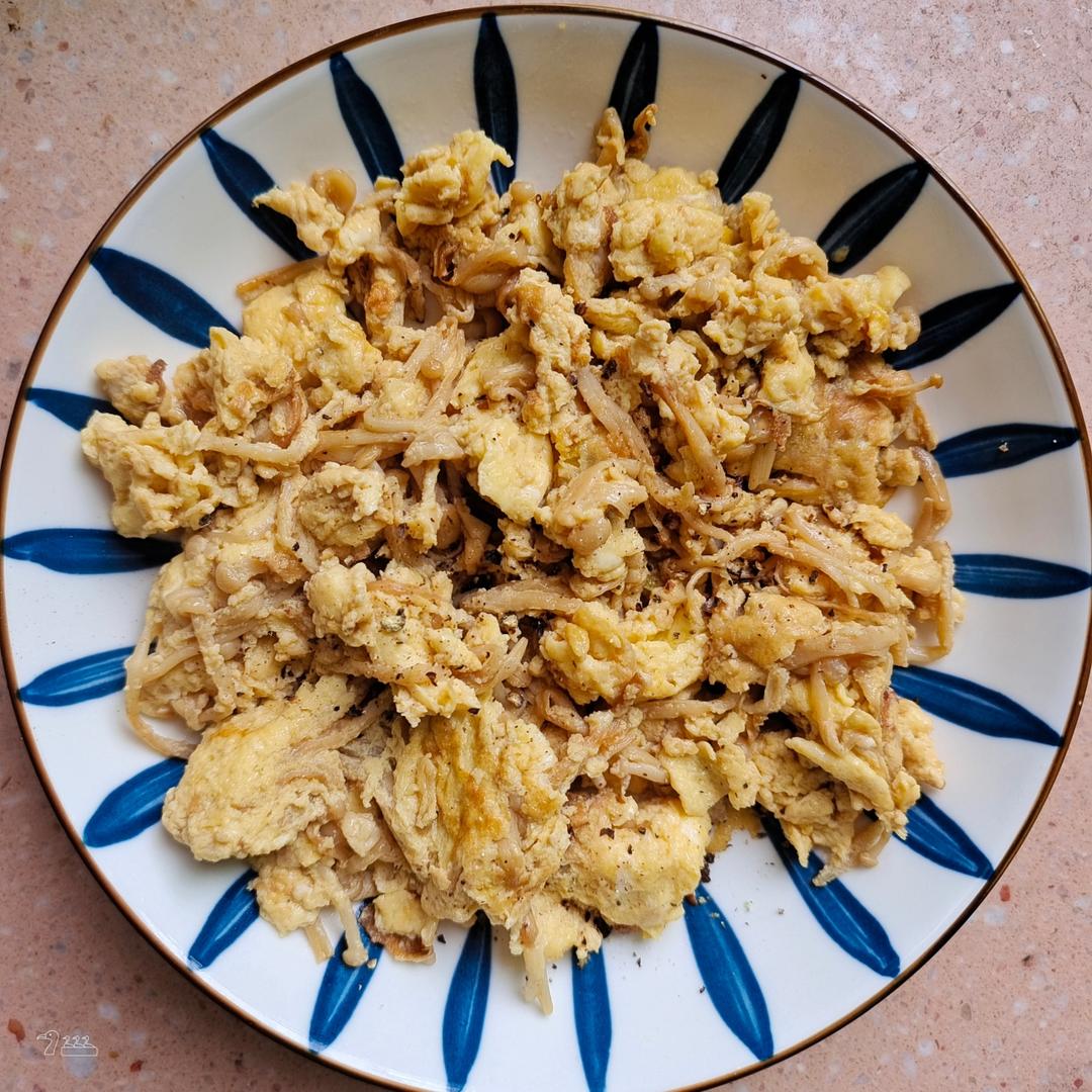 低卡金针菇炒蛋