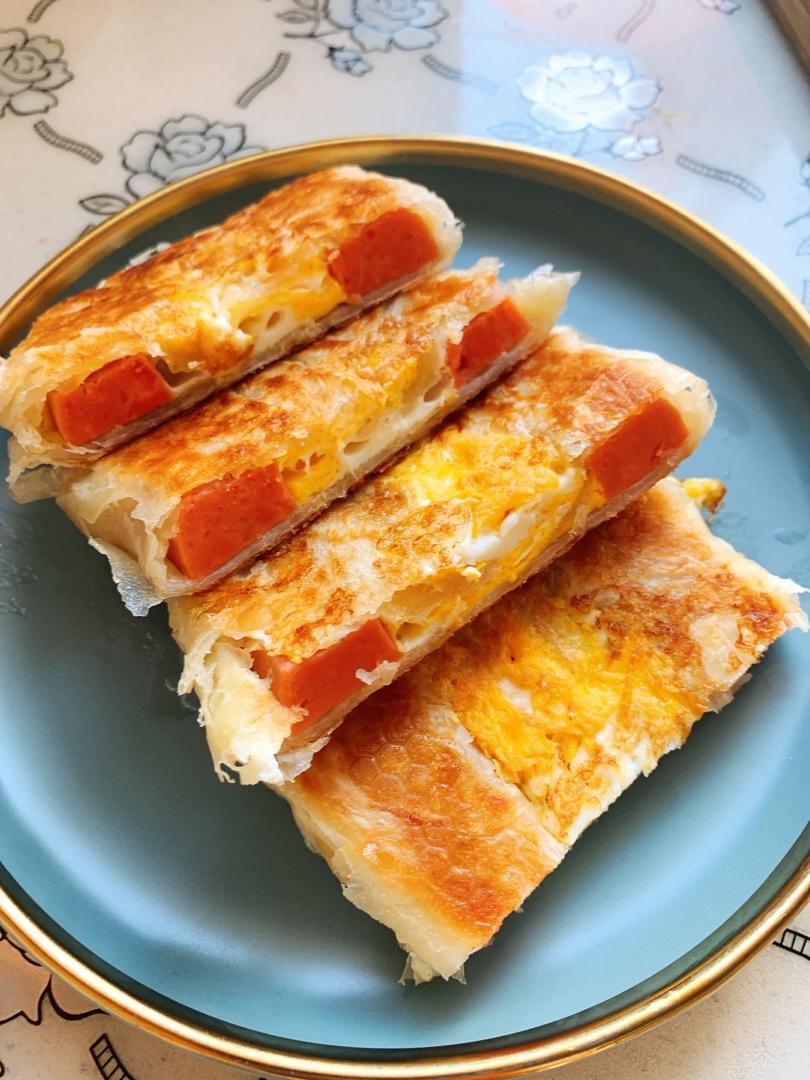 5分钟就能搞定的手抓饼早餐，酥到掉渣～