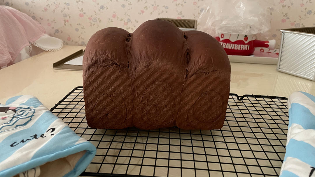 迄今为止做过的最好吃的牛奶可可吐司！配方的全新尝试