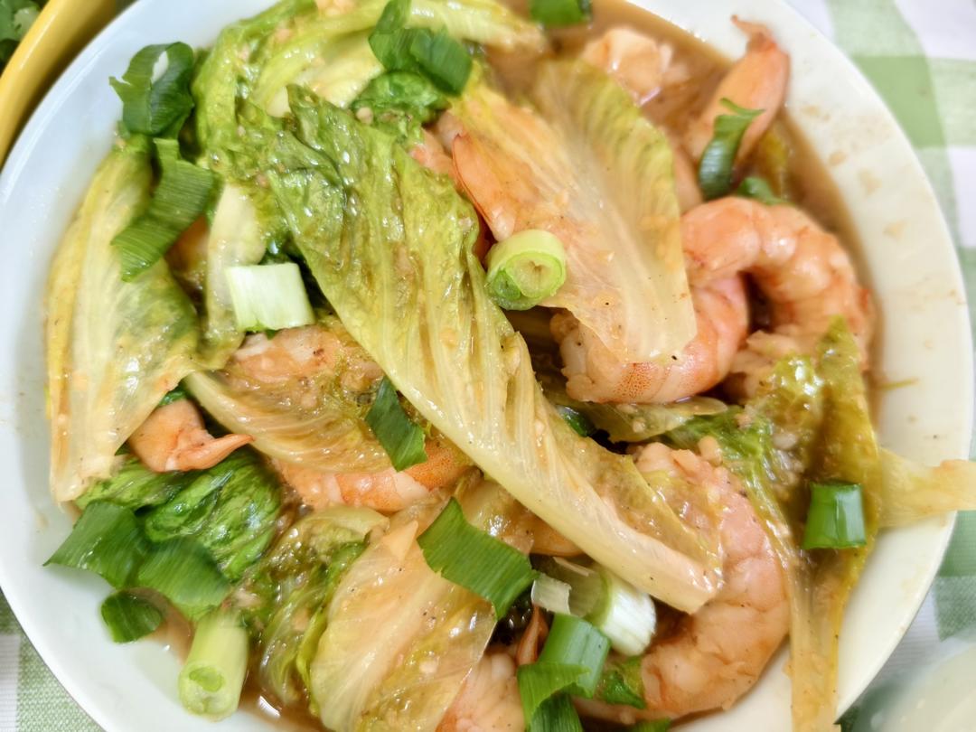 猴子都能学会的『快手蚝油虾仁生菜』