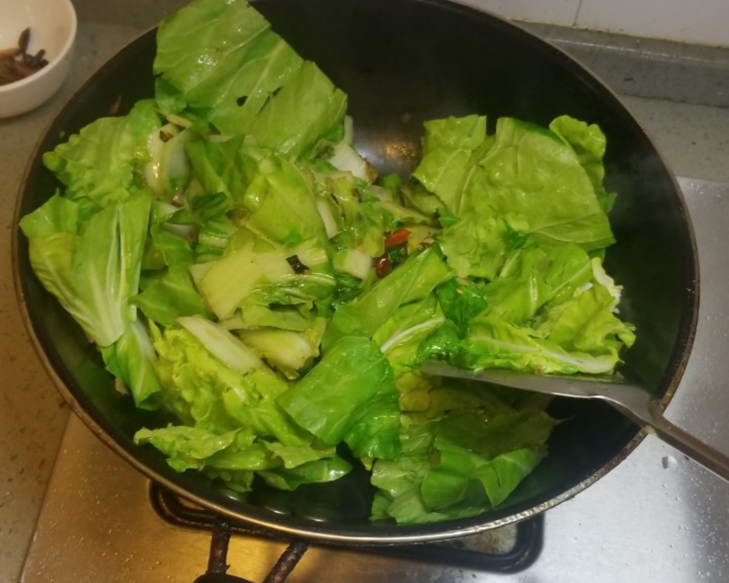 家常炝炒小白菜(简单健康好吃)的做法 步骤6