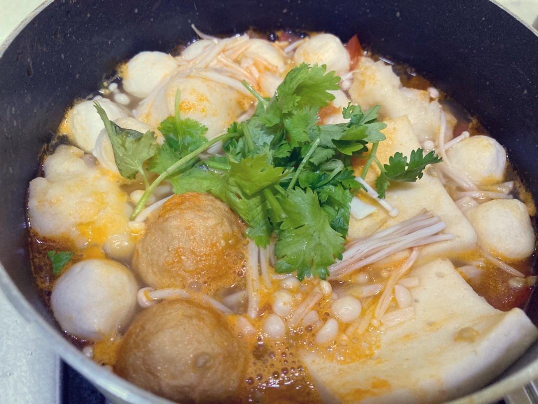 番茄肉丸金针菇酸汤