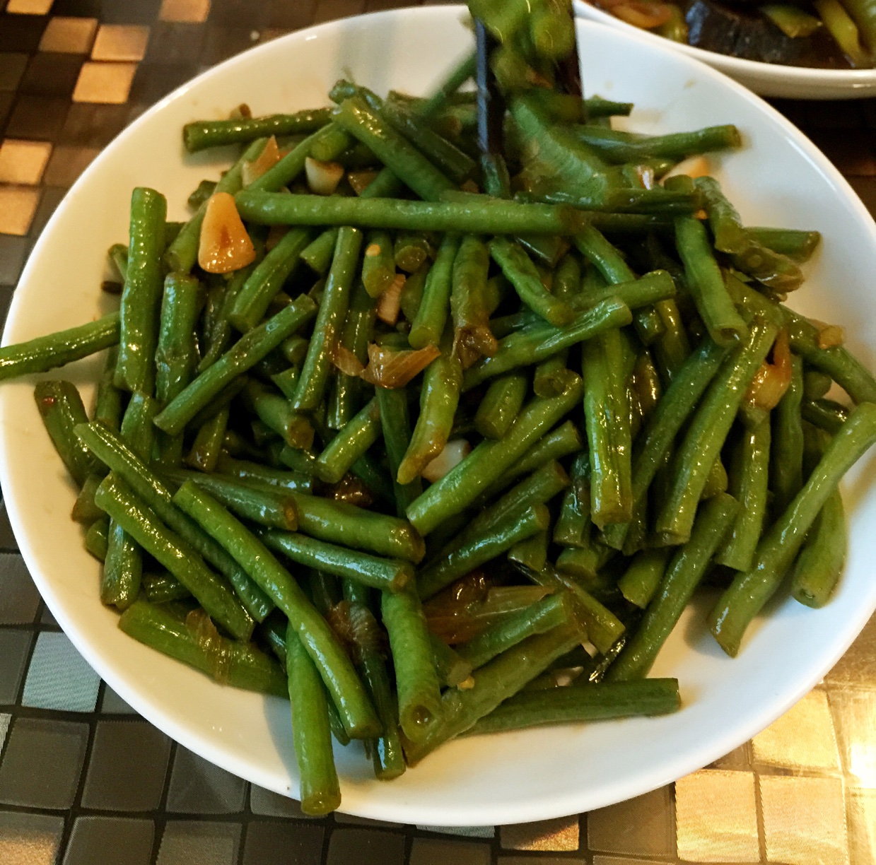 蒜炒豇豆（长豆角）