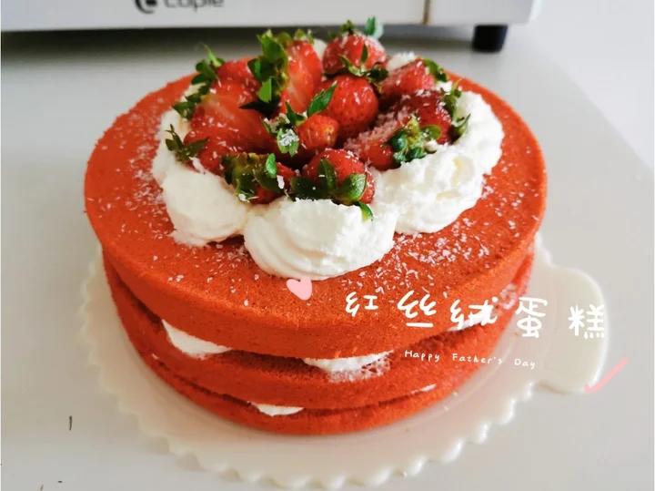 红丝绒裸蛋糕（奶酪奶油霜裱花）