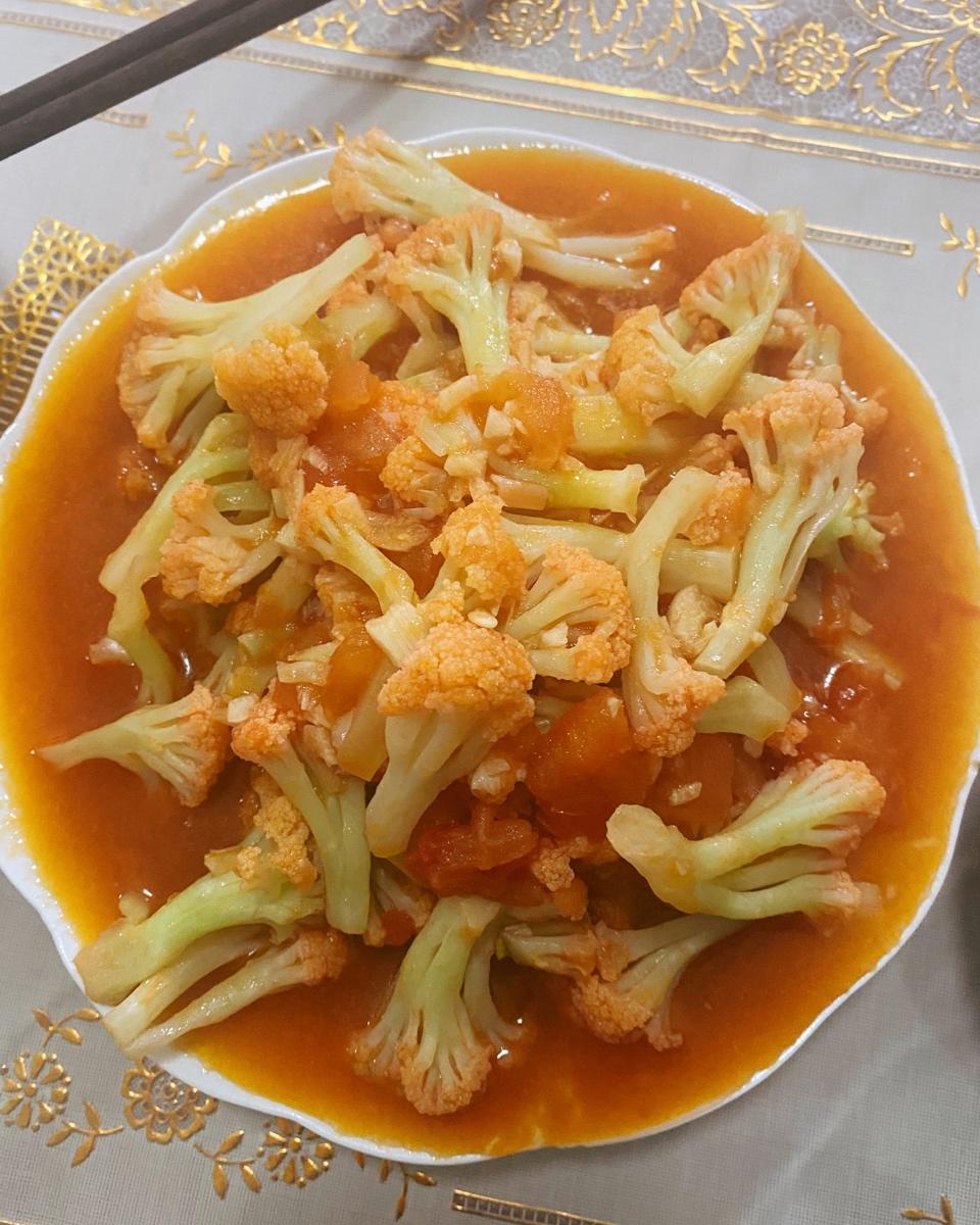 🍅炒有机花菜😘