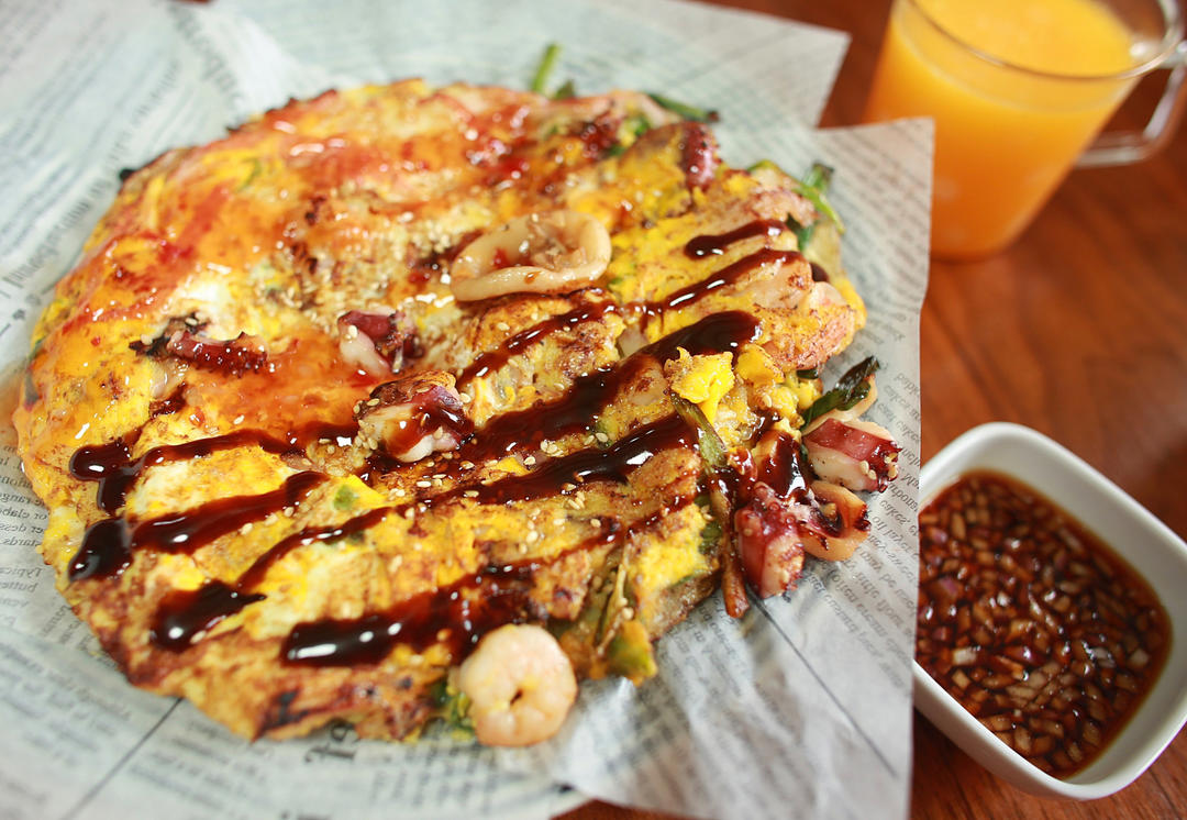 非常酥脆的韩式海鲜葱饼（附简易版面糊）