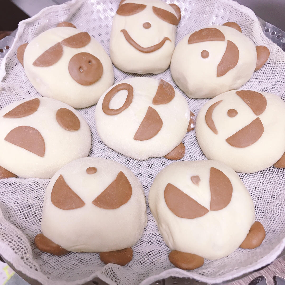 熊猫豆沙包&紫薯包