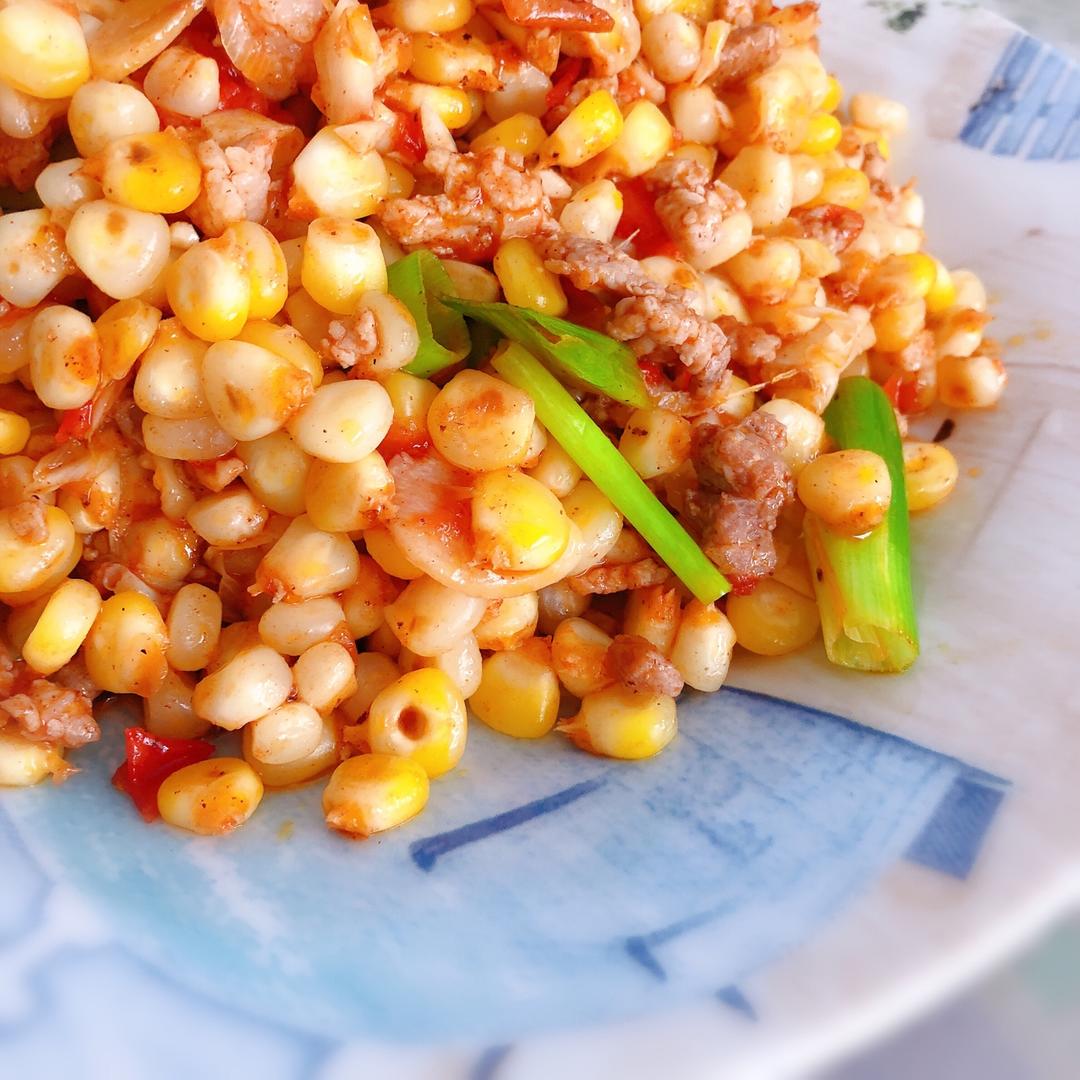 玉米炒肉末【超级下饭的快手家常菜】