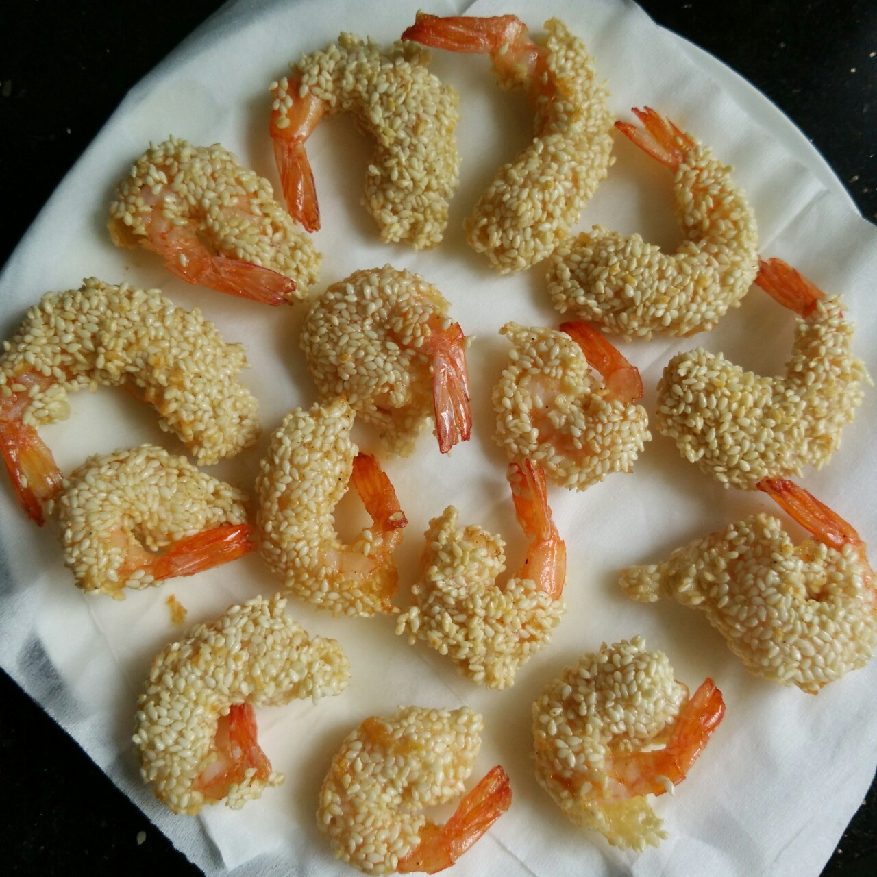 水她她做的面包糠炸虾