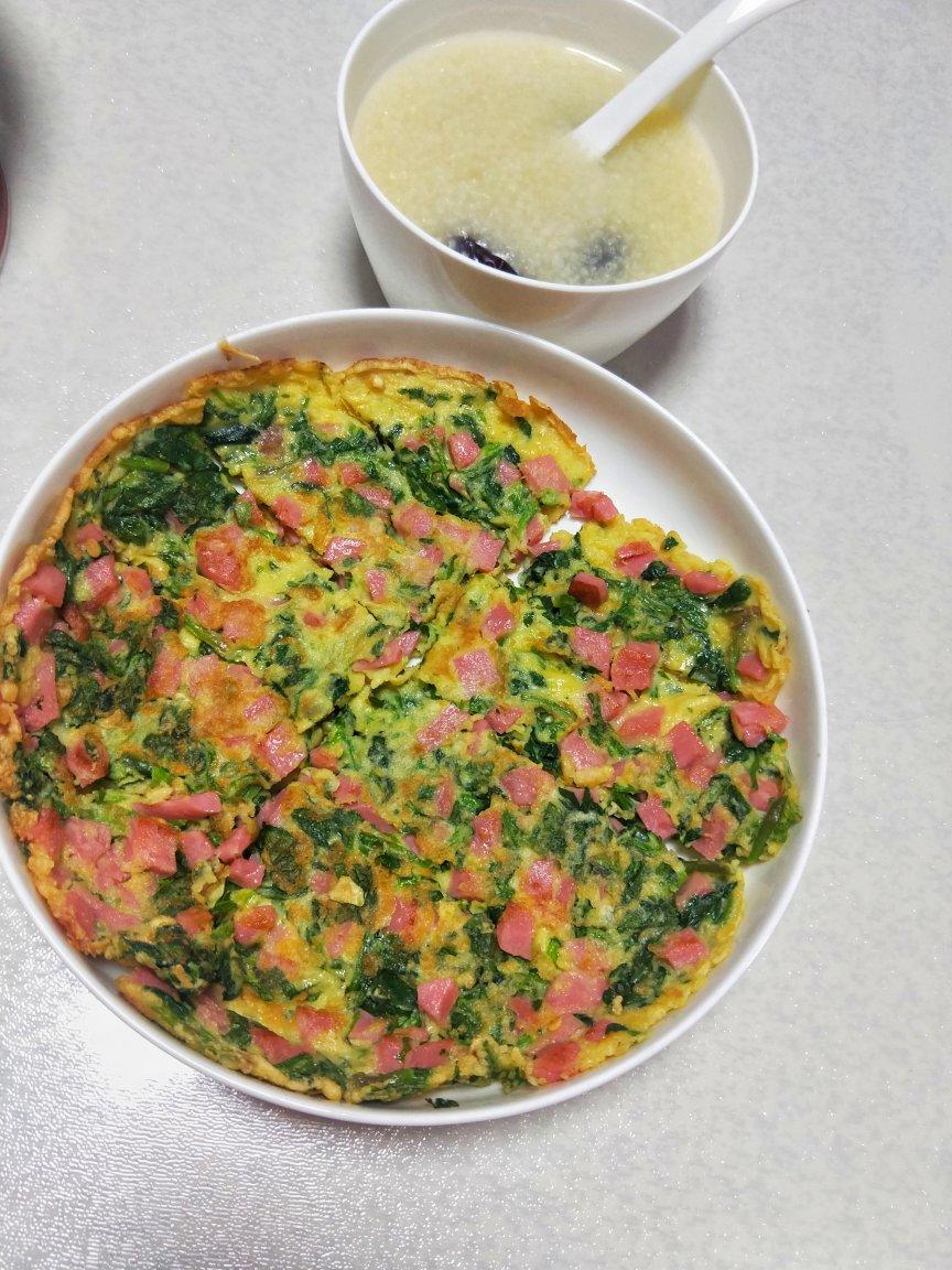 菠菜鸡蛋饼 超级简单               家常快手菜 早餐首选✌🏻