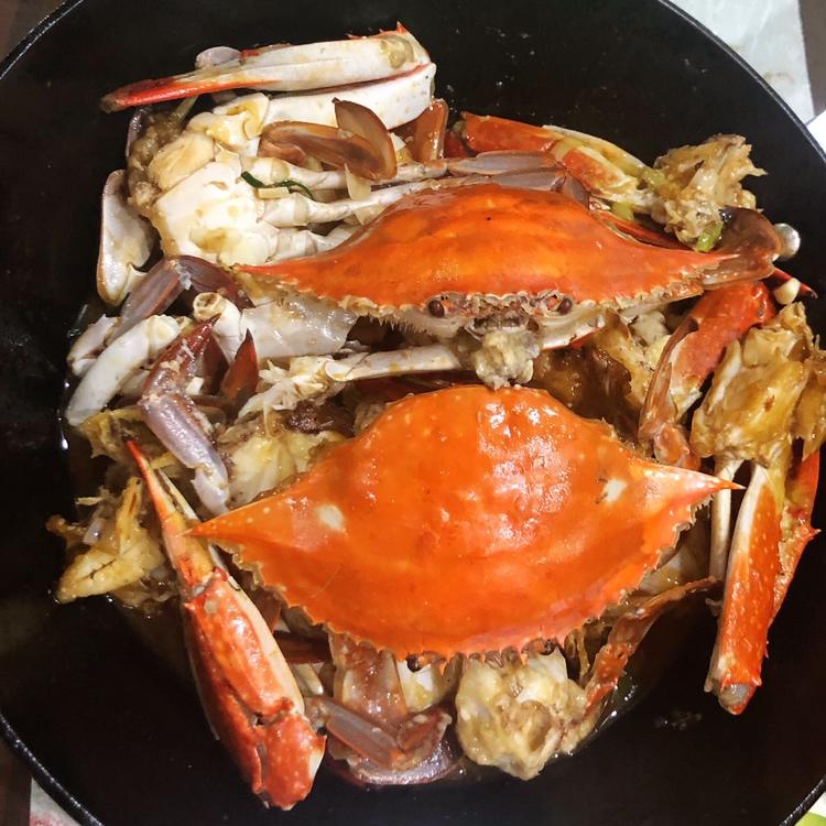 姜葱炒梭子蟹