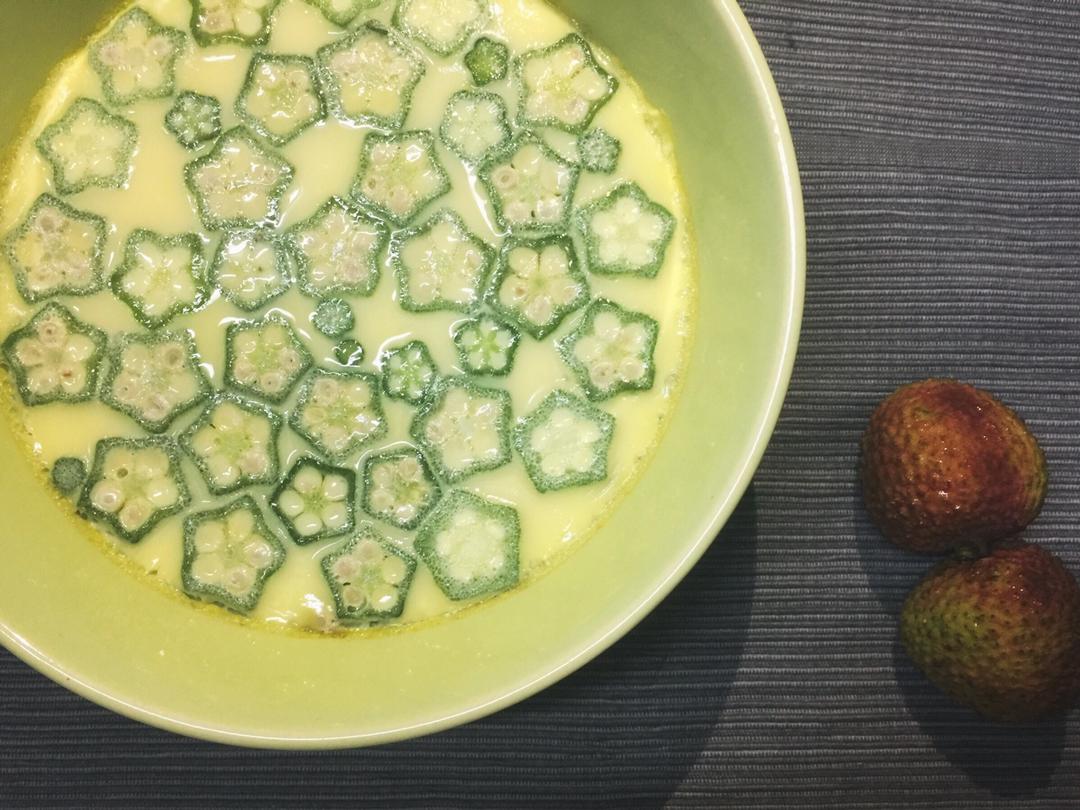 颜值控-做一朵开在碗里的花秋葵蒸水蛋