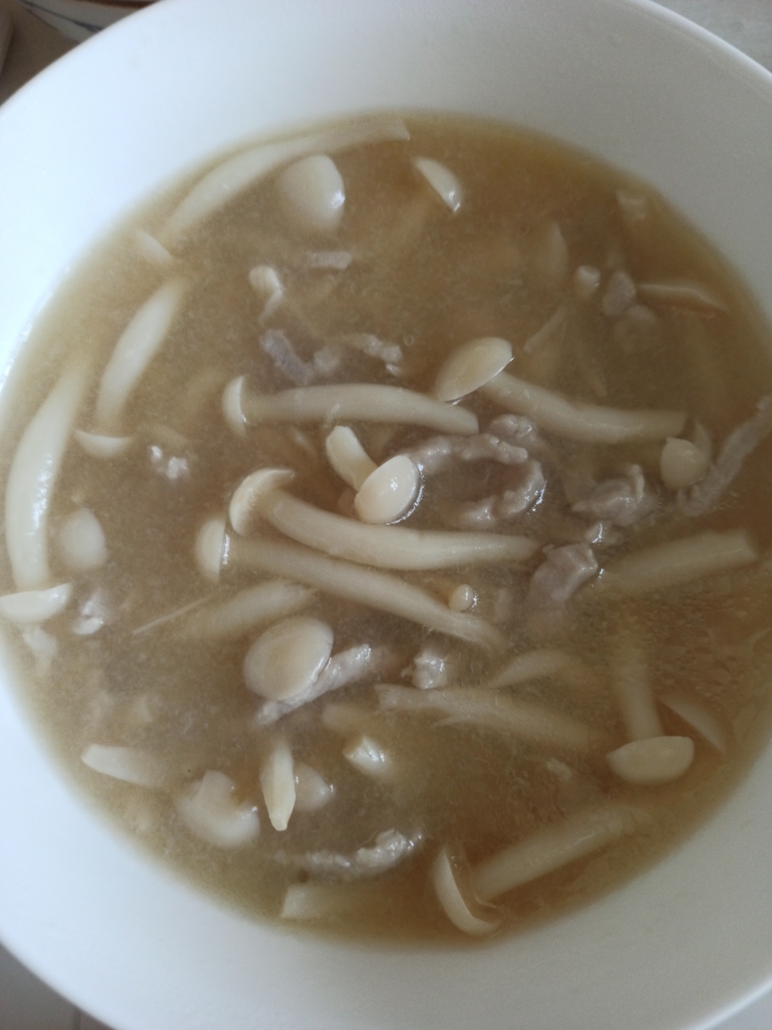 白玉菇肉丝汤的做法