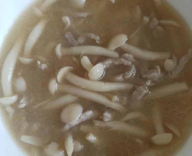 白玉菇肉丝汤的做法