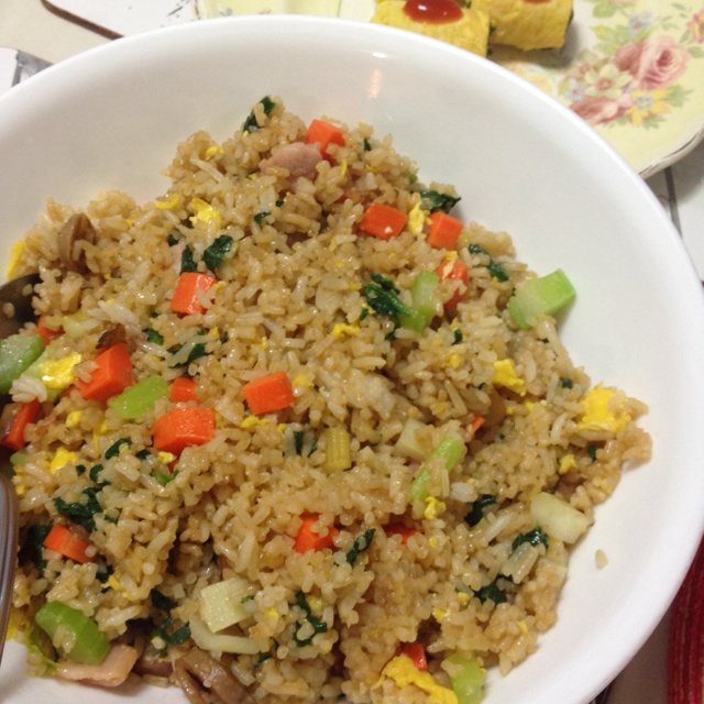 培根酱油炒饭