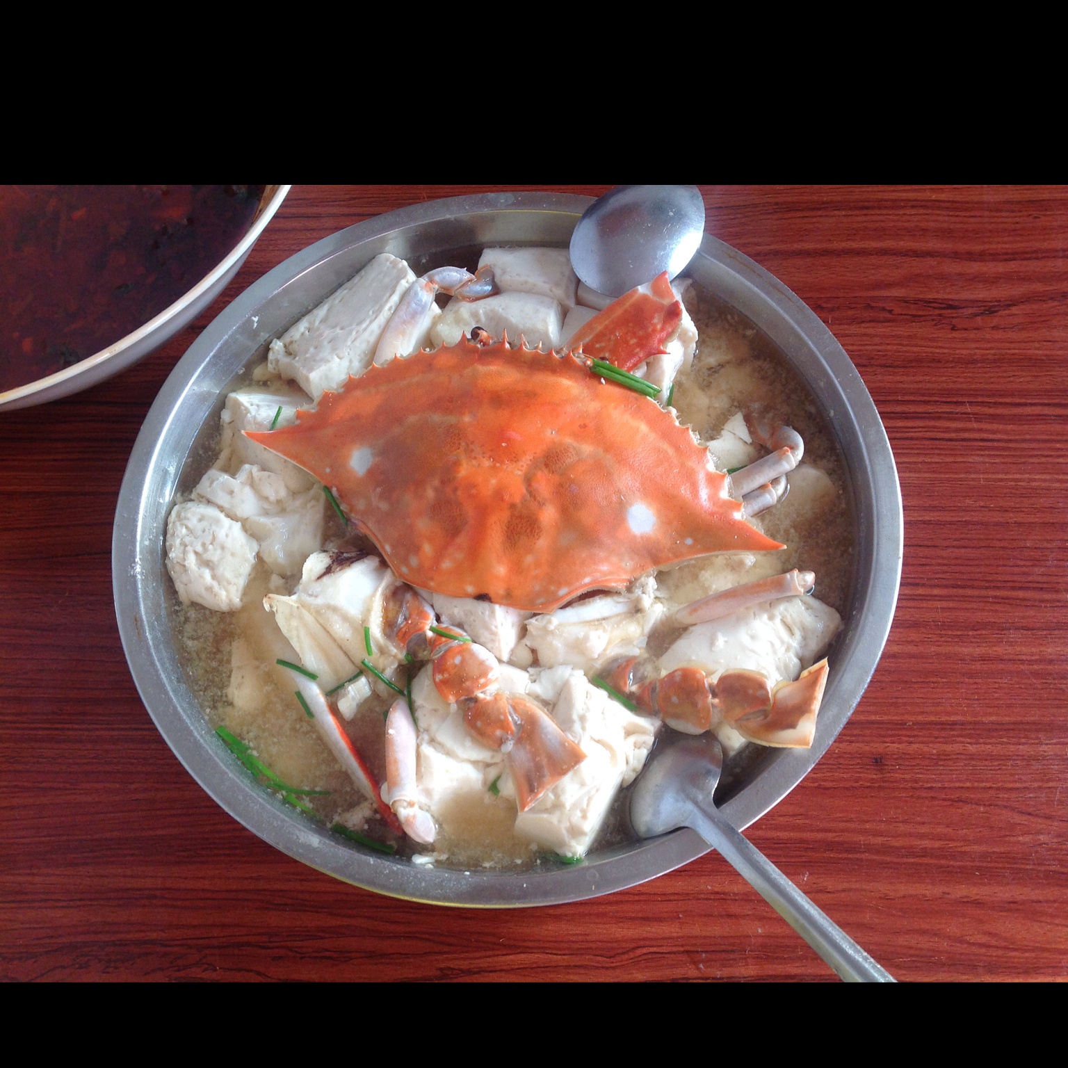 螃蟹蒸嫩豆腐
