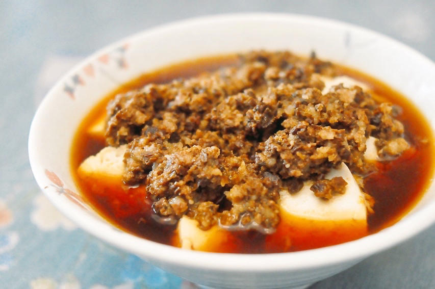 桃笙做的梅干菜肉末蒸豆腐