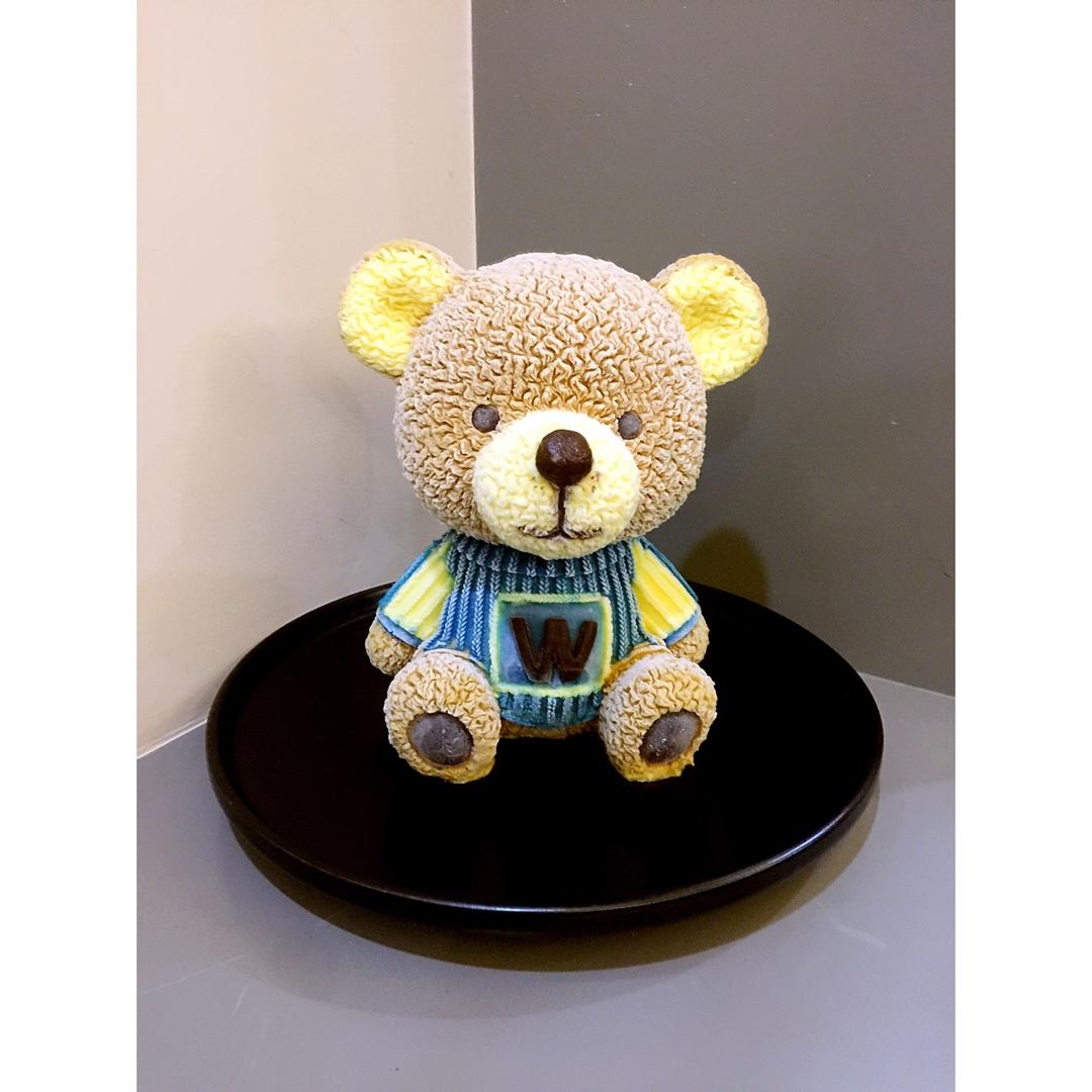 na__么做的3d立体小熊提拉米苏蛋糕