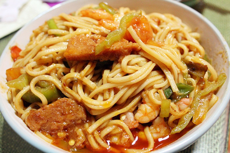 虾仁炒面