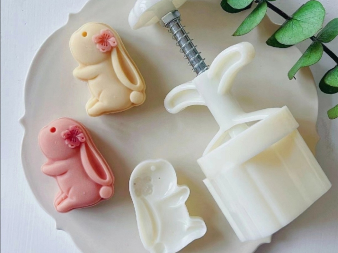 各种造型的小兔子月饼模具小兔叽绿豆糕模合集1的做法 步骤4