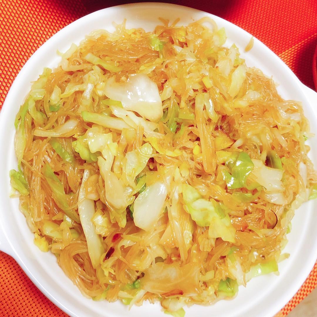 卷心菜炒粉丝 Glass noodles with Cabbage