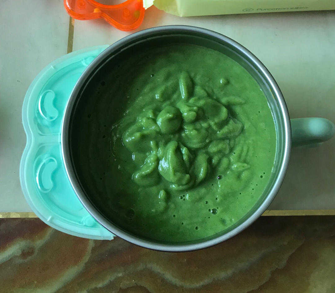 宝宝辅食 6M 西兰花泥+米粉