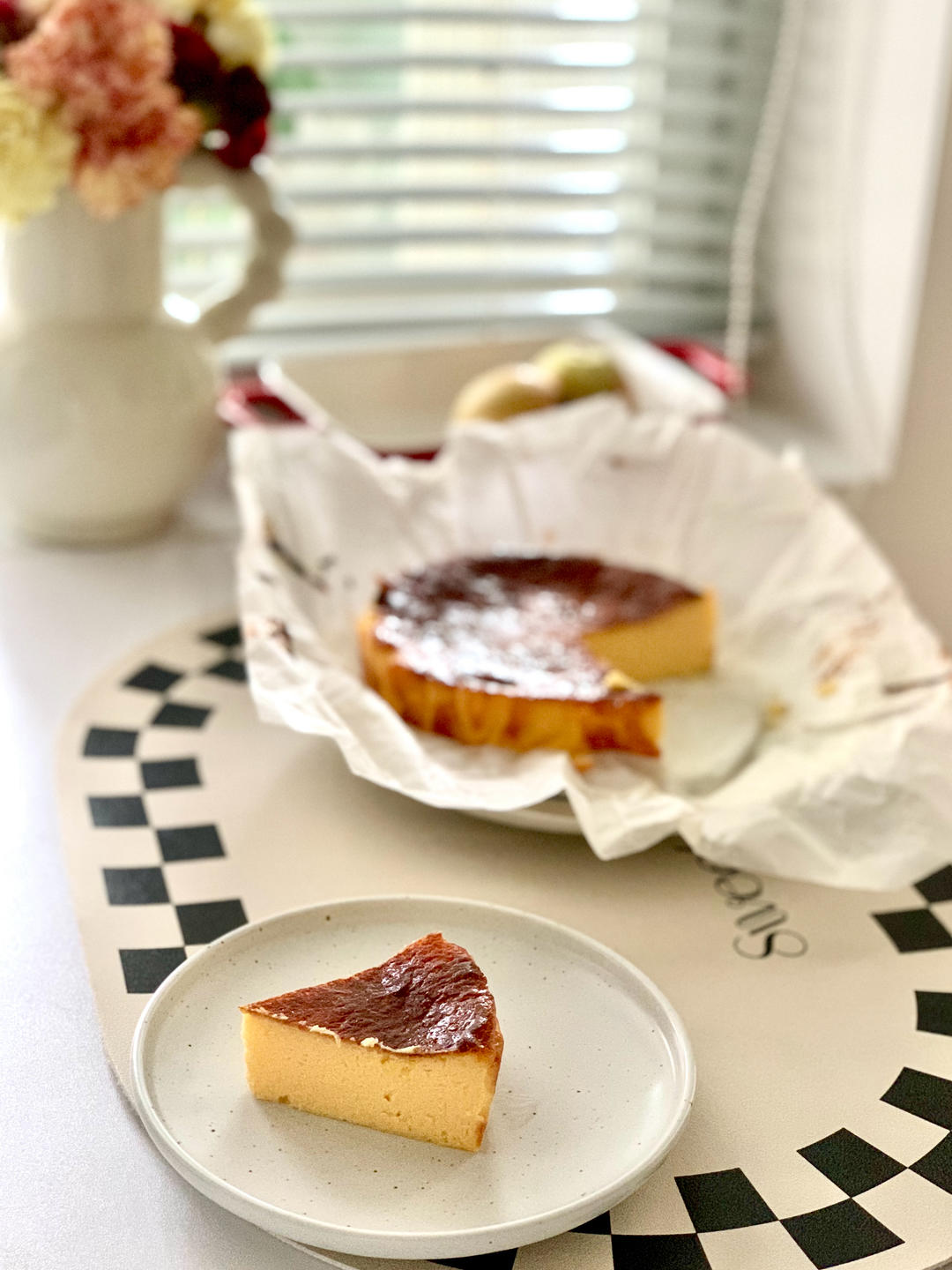 #甜品#烘焙#空气炸锅#🧀巴斯克芝士蛋糕6寸版