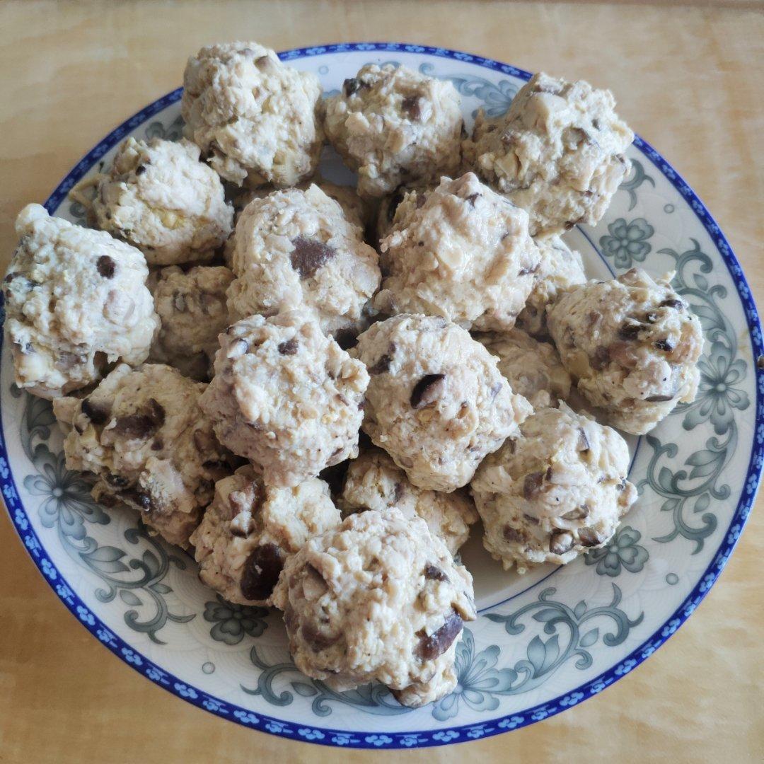 无糖无油的鸡胸虾仁香菇丸子