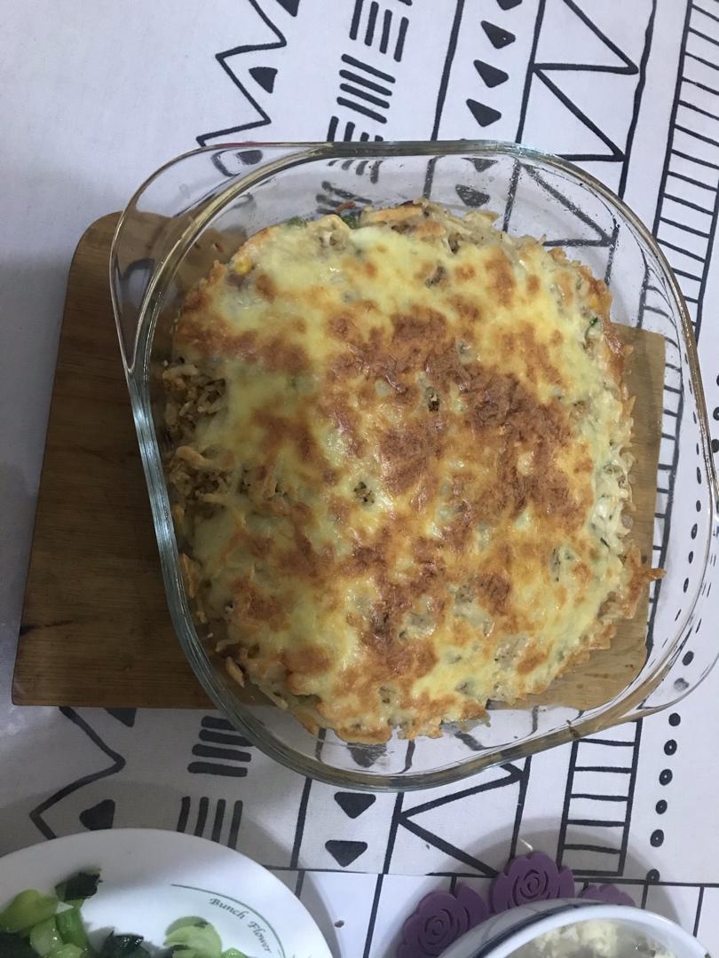 海鲜焗饭 Seafood Fried Rice with Cheesy Topping