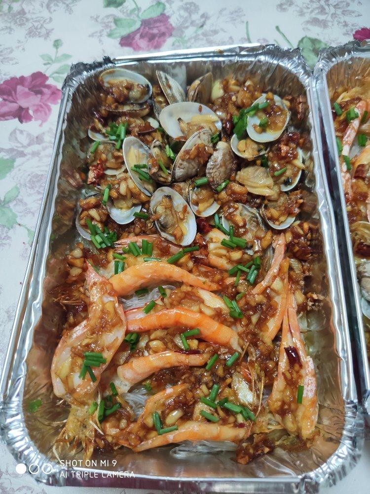 蒜蓉粉丝烤花蛤虾（烤箱版）