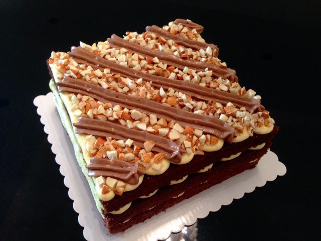 兰溪-3做的乳酪巧克力方形蛋糕