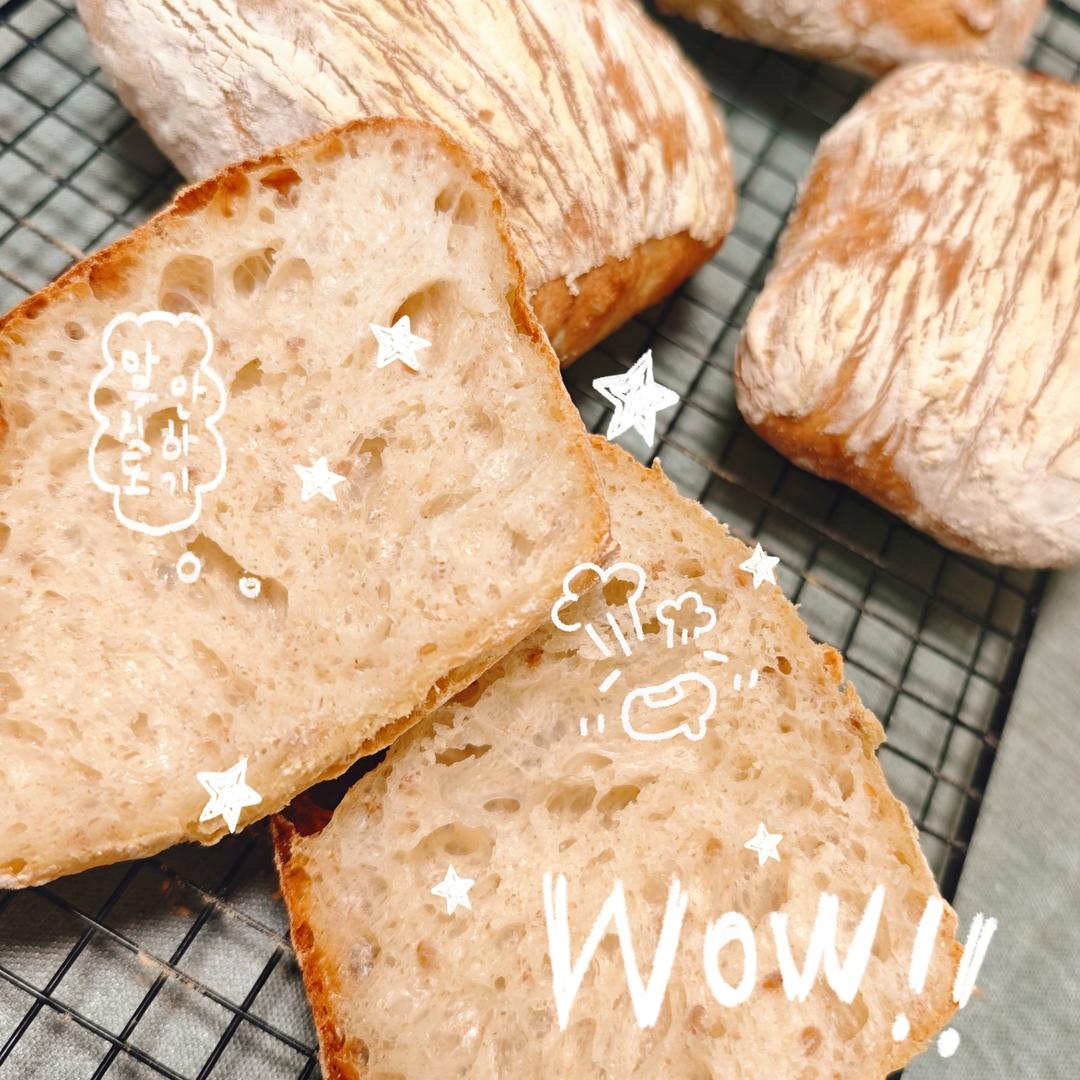 黑麦恰巴塔丨直接法·免酵种·新手友好