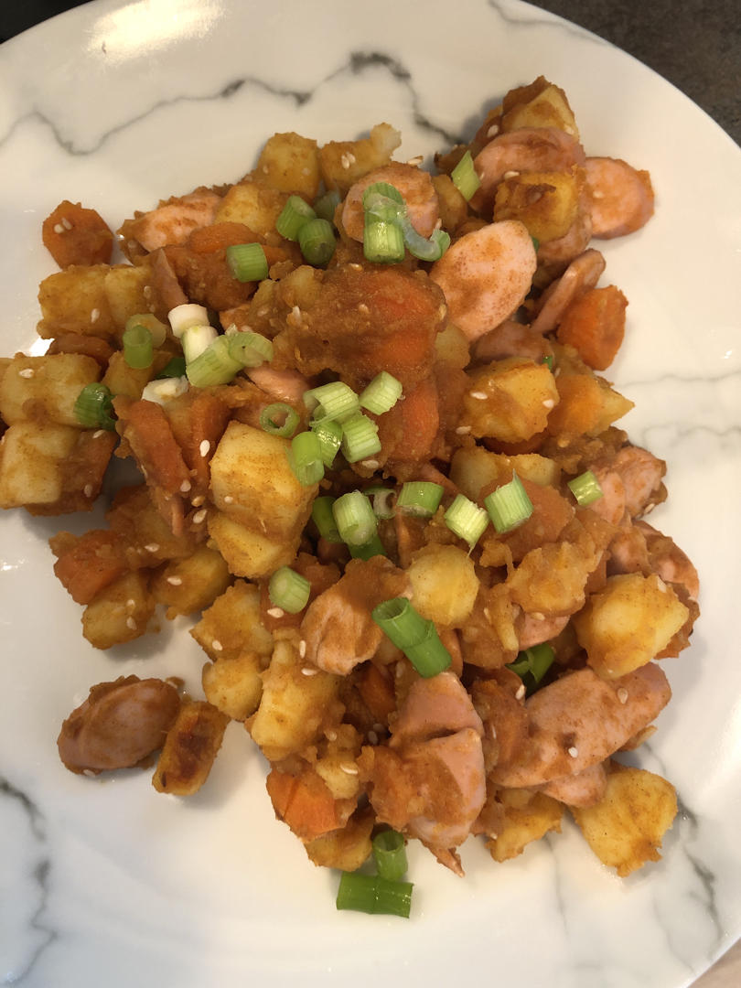 🔥秒杀路边摊❗️好吃到飞起的孜然火腿小土豆