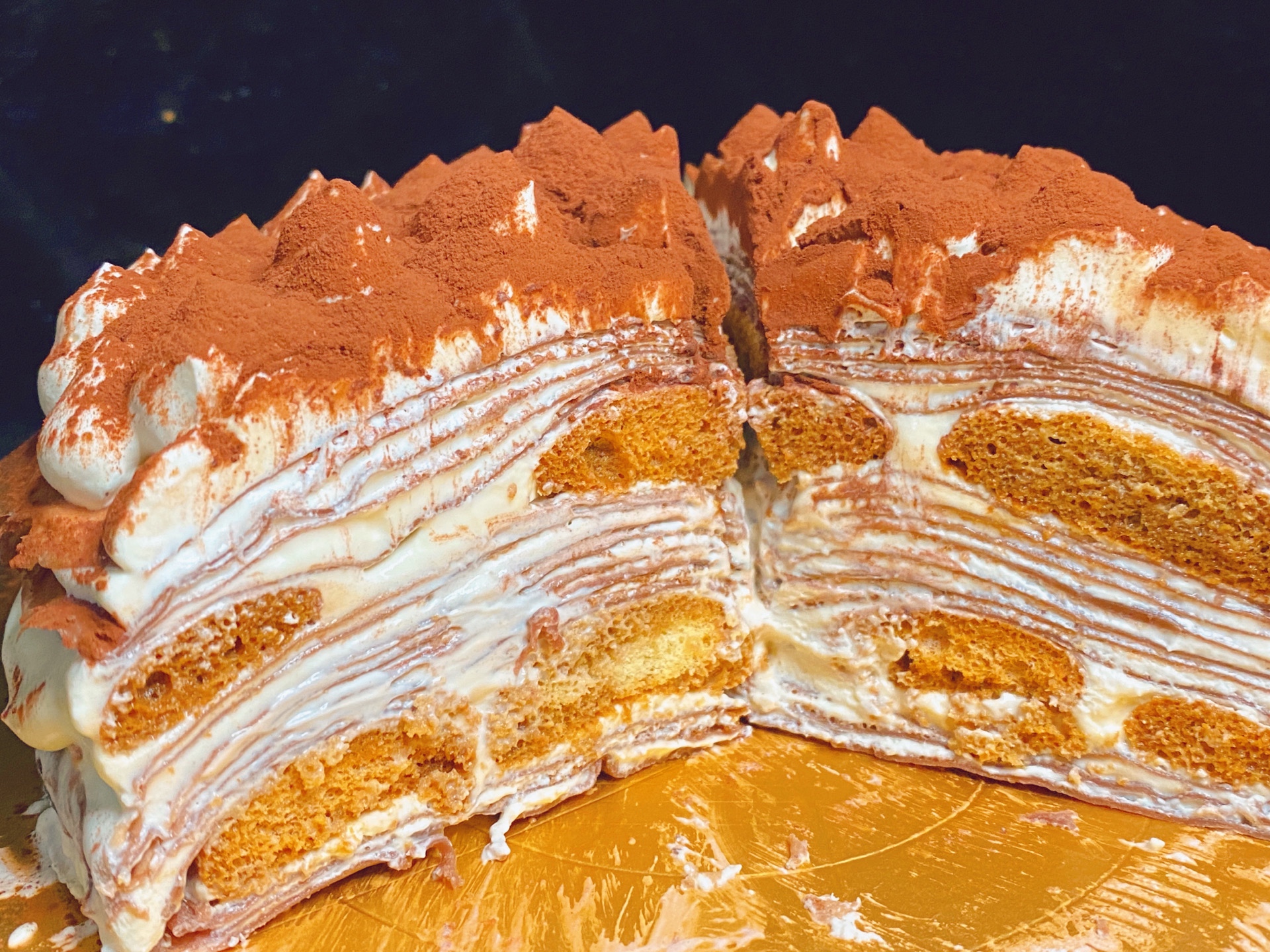 提拉米苏千层蛋糕                      超薄法式千层🍰的做法 步骤9