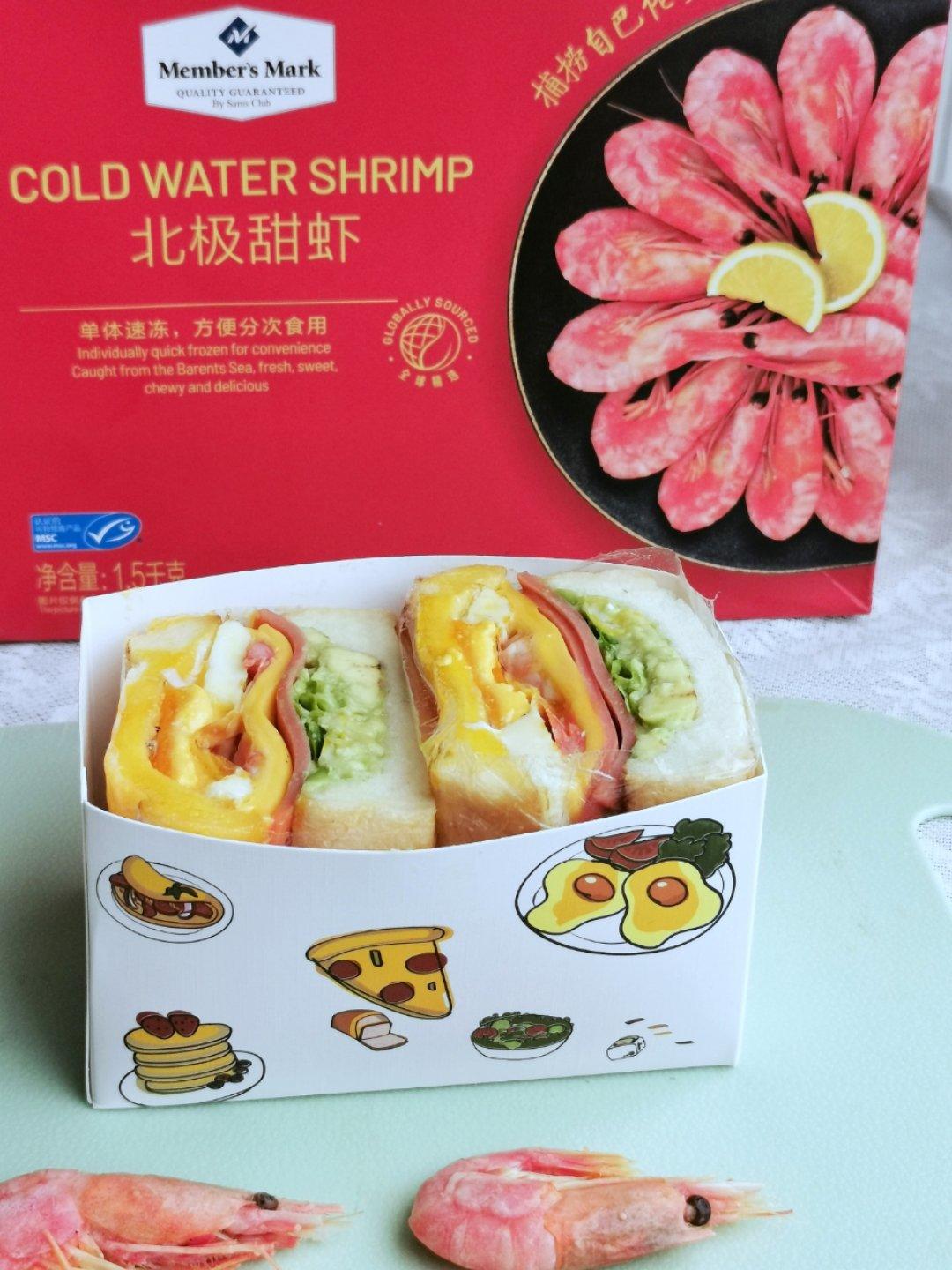 北极甜虾三明治