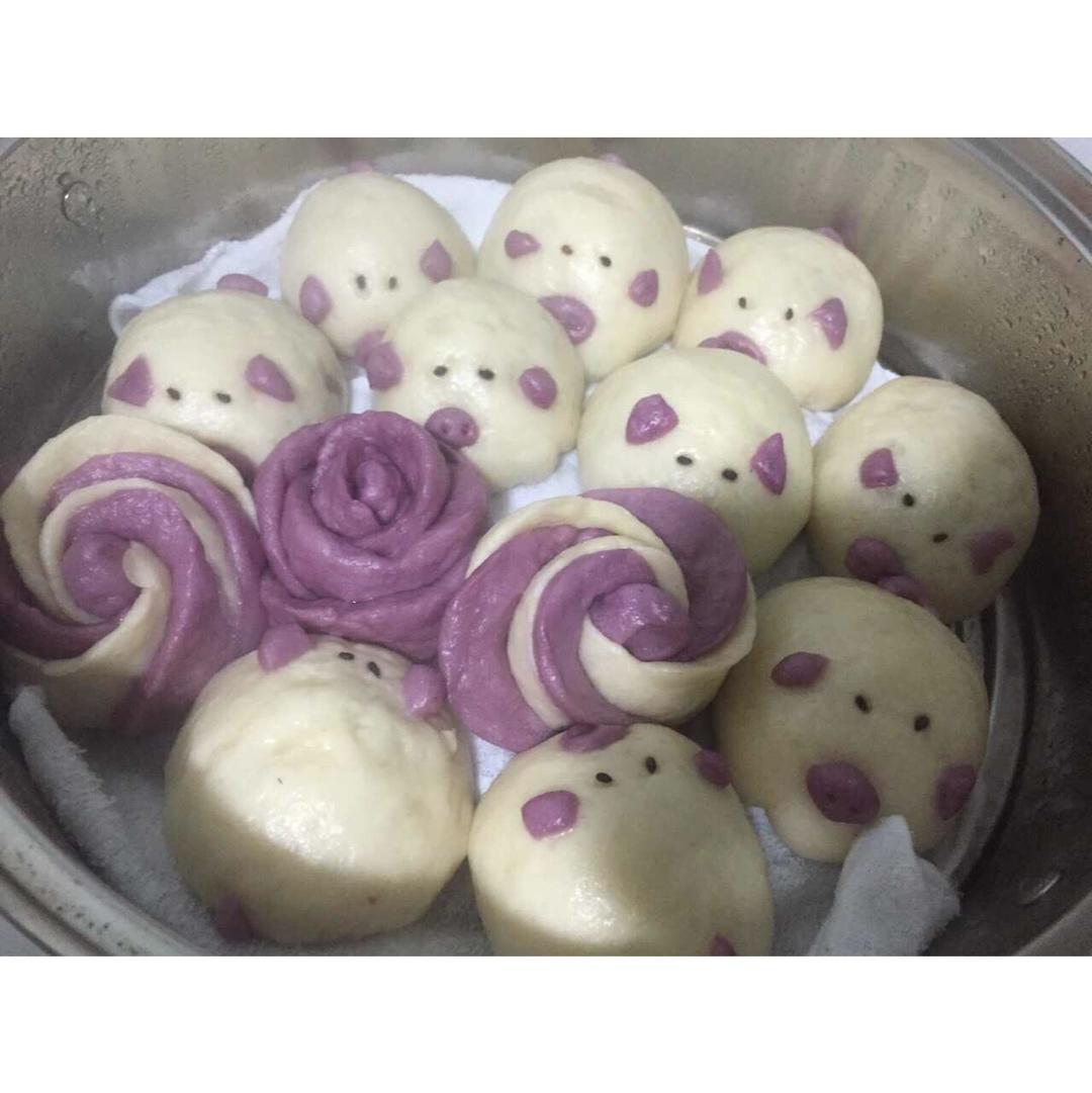 可爱的小猪豆沙包